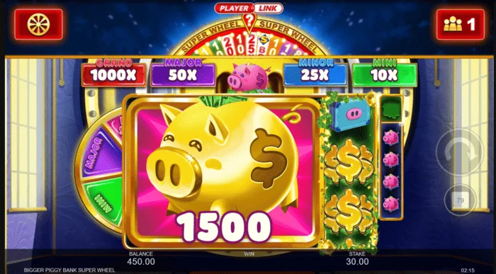 Kemenangan besar Bigger Piggy Bank Super Wheel